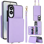 Portafoglio a tracolla con doppia fibbia, retro RFID e custodia in pelle per telefono., For Samsung Galaxy S25 Edge 5G, For Samsung Galaxy S25 5G, For Samsung Galaxy S25+ 5G