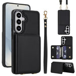Portafoglio a tracolla con doppia fibbia, retro RFID e custodia in pelle per telefono., For Samsung Galaxy S26+ 5G, For Samsung Galaxy S26 Ultra 5G, For Samsung Galaxy S26 5G