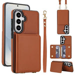 Portafoglio a tracolla con doppia fibbia, retro RFID e custodia in pelle per telefono., For Samsung Galaxy S26+ 5G, For Samsung Galaxy S26 Ultra 5G, For Samsung Galaxy S26 5G