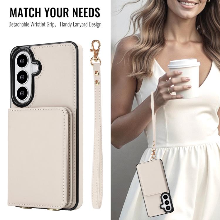 Portafoglio a tracolla con doppia fibbia, retro RFID e custodia in pelle per telefono., For Samsung Galaxy S26+ 5G, For Samsung Galaxy S26 Ultra 5G, For Samsung Galaxy S26 5G