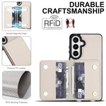 Portafoglio a tracolla con doppia fibbia, retro RFID e custodia in pelle per telefono., For Samsung Galaxy S26+ 5G, For Samsung Galaxy S26 Ultra 5G, For Samsung Galaxy S26 5G