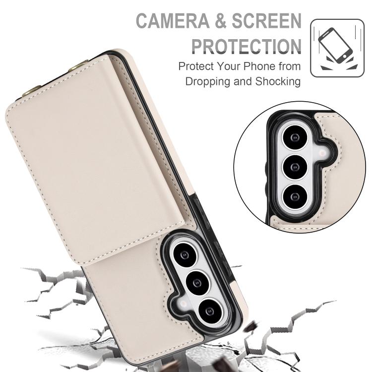 Portafoglio a tracolla con doppia fibbia, retro RFID e custodia in pelle per telefono., For Samsung Galaxy S26+ 5G, For Samsung Galaxy S26 Ultra 5G, For Samsung Galaxy S26 5G