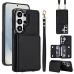Portafoglio a tracolla con doppia fibbia, retro RFID e custodia in pelle per telefono., For Samsung Galaxy S26+ 5G, For Samsung Galaxy S26 Ultra 5G, For Samsung Galaxy S26 5G