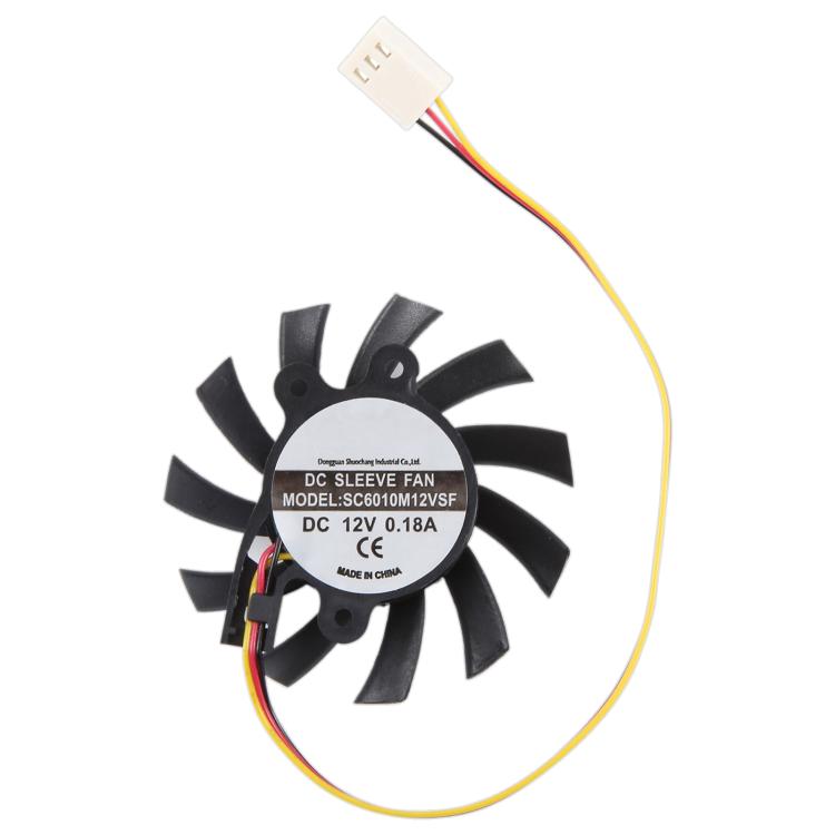 For SEEWO SC6010M12VSF DC12V 0.18A 3Pin Cooling Fan, 3Pin Fan blade diameter 55mm