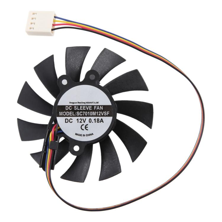 For SEEWO SC7010M12VSF DC12V 0.18A 4Pin Cooling Fan, 4Pin Fan blade diameter 65mm