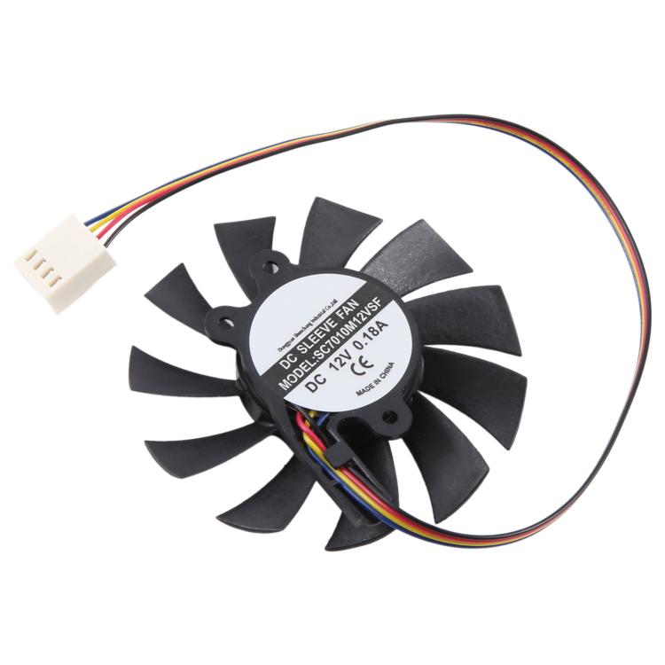Ventola di raffreddamento SEEWO SC7010M12VSF DC12V 0.18A 4 pin, 4Pin Fan blade diameter 65mm
