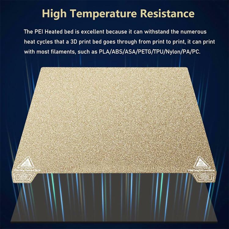 3D Printer Build Plate Spring Steel Sheet For Creality K2 Plus, Gold / Single-sided PEI Coating, Black / Single-sided PEI Coating, Gold / Double-sided PEI Coating, Black / Double-sided PEI Coating