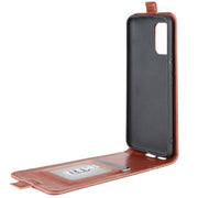 Custodia protettiva in pelle a conchiglia verticale singola R64 Texture con slot per schede e cornice per foto, For Xiaomi Mi 10 Lite 5G