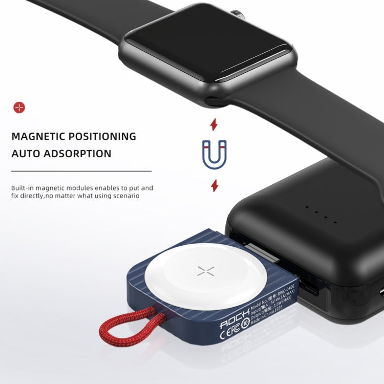 Caricabatterie wireless magnetico portatile ROCK W26 per interfaccia Apple Watch Type-C, W26 Type-C Interface