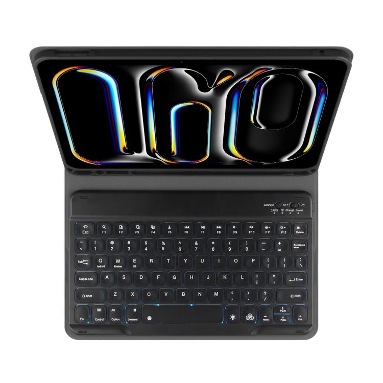 Tastiera Bluetooth retroilluminata colorata e custodia in pelle per tablet., For iPad Air 11 2024 / Air 11 2025, For iPad Air 5 / Air 4 10.9