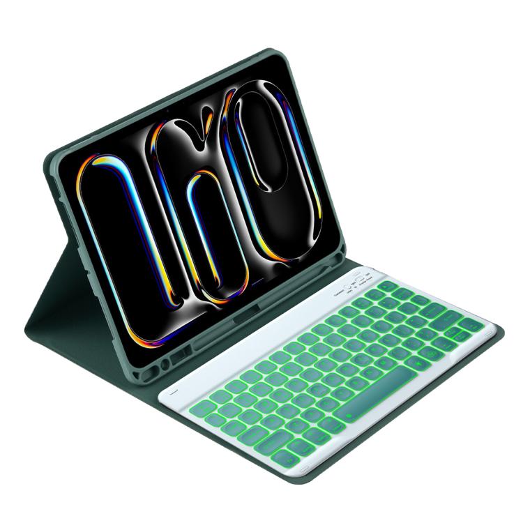Tastiera Bluetooth retroilluminata colorata e custodia in pelle per tablet., For iPad Air 11 2024 / Air 11 2025, For iPad Air 5 / Air 4 10.9
