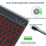 Tastiera Bluetooth retroilluminata colorata e custodia in pelle per tablet., For iPad Air 11 2024 / Air 11 2025, For iPad Air 5 / Air 4 10.9