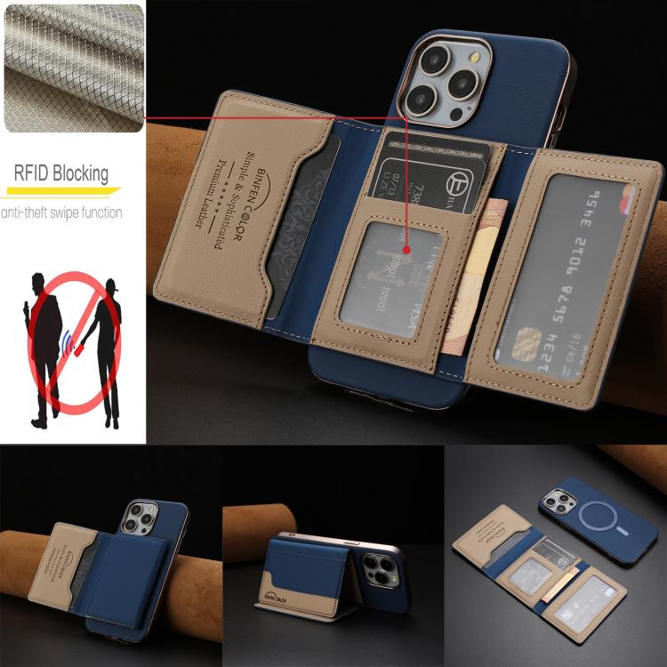 Portafoglio magnetico orizzontale per iPhone 16 Pro Max