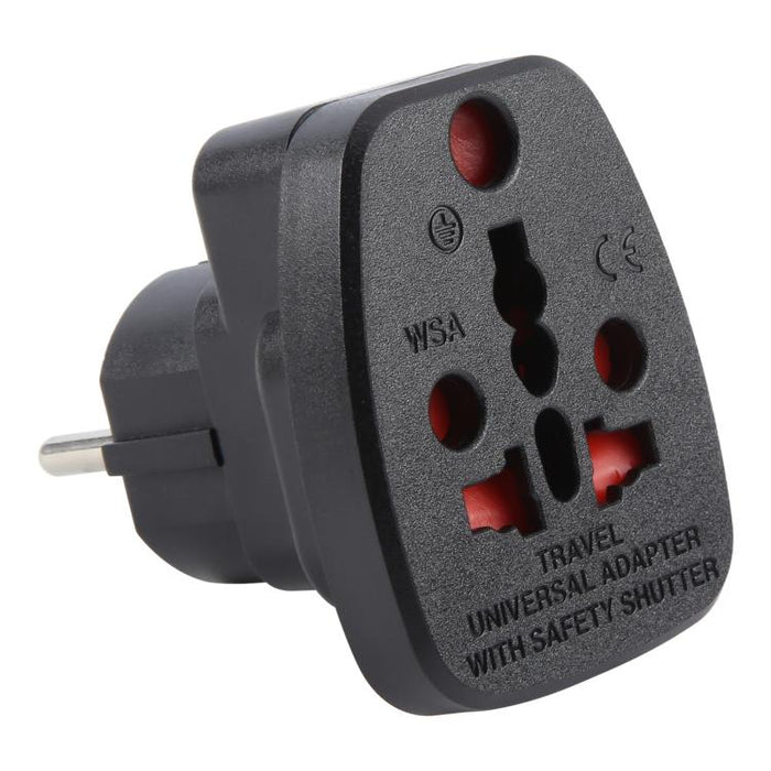 Adattatore universale da viaggio WSA-9 con spina tedesca e otturatore di sicurezza., WSA-9