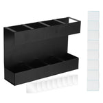 Porta posate in metallo a quattro scomparti per cannucce, organizer da cucina senza fogli magnetici morbidi, without Soft Magnetic Sheet