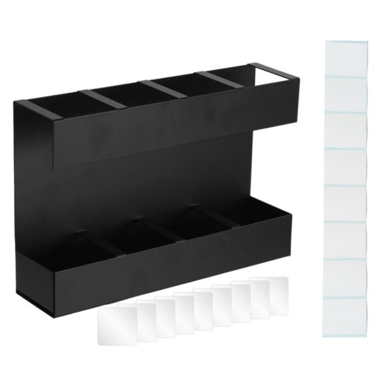 Porta posate in metallo a quattro scomparti per cannucce, organizer da cucina senza fogli magnetici morbidi, without Soft Magnetic Sheet