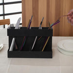 Porta posate in metallo a quattro scomparti per cannucce, organizer da cucina senza fogli magnetici morbidi, without Soft Magnetic Sheet