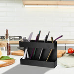 Porta posate in metallo a quattro scomparti per cannucce, organizer da cucina senza fogli magnetici morbidi, without Soft Magnetic Sheet