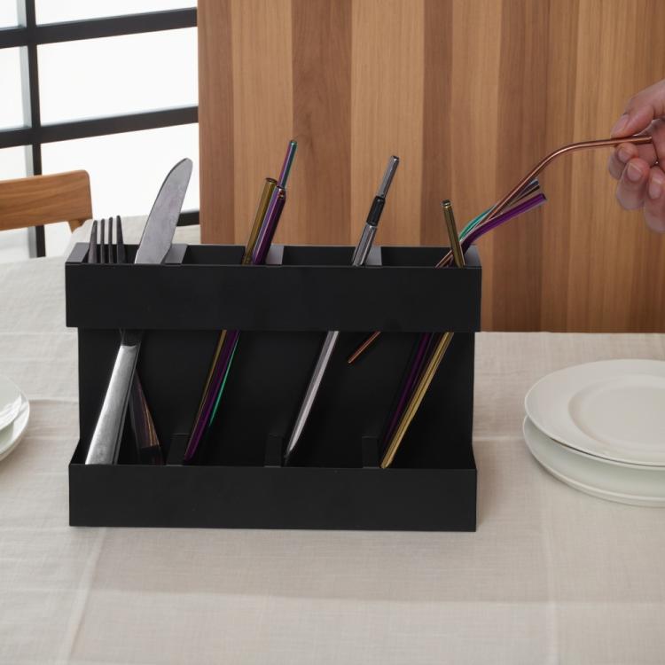 Porta posate in metallo a quattro scomparti con 12 fogli magnetici morbidi, ideale per la cucina., with 12pcs Soft Magnetic Sheet
