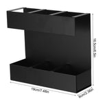 Porta posate in metallo a tre scomparti per cannucce, organizer da cucina, without Soft Magnetic Sheet, with 9pcs Soft Magnetic Sheet