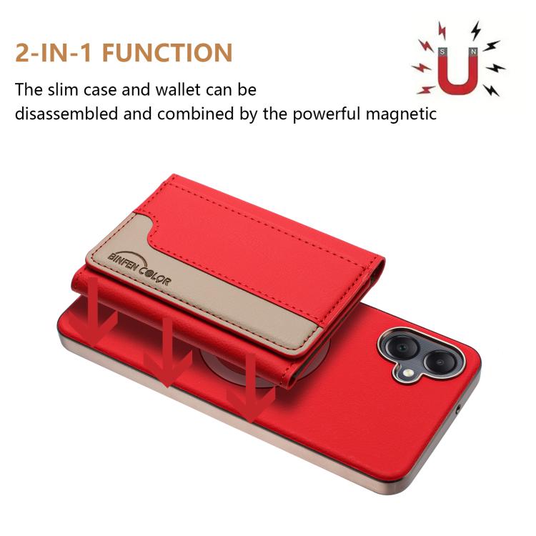 Portafoglio magnetico orizzontale in tinta con custodia per telefono RFID MagSafe, For Samsung Galaxy A06, For Samsung Galaxy A56, For Samsung Galaxy A26, For Samsung Galaxy A36