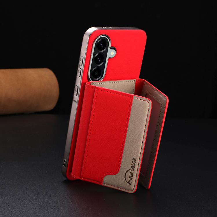 Portafoglio magnetico orizzontale in tinta con custodia per telefono RFID MagSafe, For Samsung Galaxy A25, For Samsung Galaxy A55