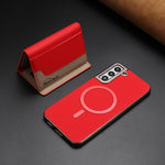 Portafoglio magnetico orizzontale in tinta con custodia per telefono RFID MagSafe, For Samsung Galaxy S25 5G, For Samsung Galaxy S25+ 5G, For Samsung Galaxy S25 Ultra 5G, For Samsung Galaxy S24 FE 5G
