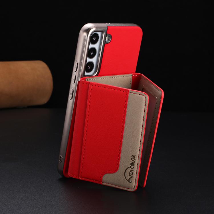 Portafoglio magnetico orizzontale in tinta con custodia per telefono RFID MagSafe, For Samsung Galaxy S23+ 5G, For Samsung Galaxy S23 5G, For Samsung Galaxy S22 Ultra 5G, For Samsung Galaxy S22+ 5G