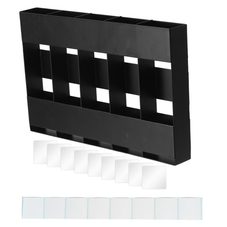 Porta posate in metallo a cinque scomparti per cannucce, organizer da cucina, without Soft Magnetic Sheet, with 12pcs Soft Magnetic Sheet