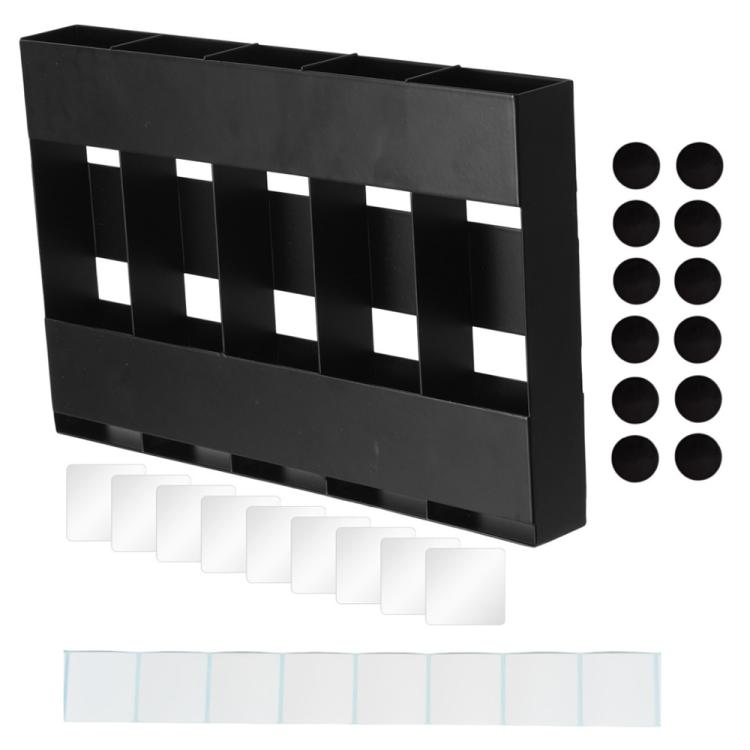 Porta posate in metallo a cinque scomparti per cannucce, organizer da cucina, without Soft Magnetic Sheet, with 12pcs Soft Magnetic Sheet