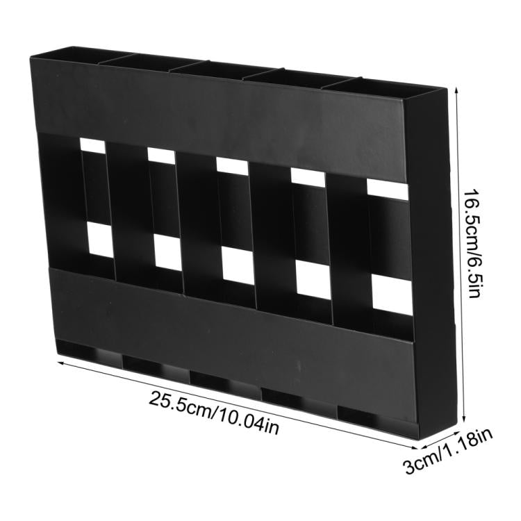 Porta posate in metallo a cinque scomparti per cannucce, organizer da cucina, without Soft Magnetic Sheet, with 12pcs Soft Magnetic Sheet