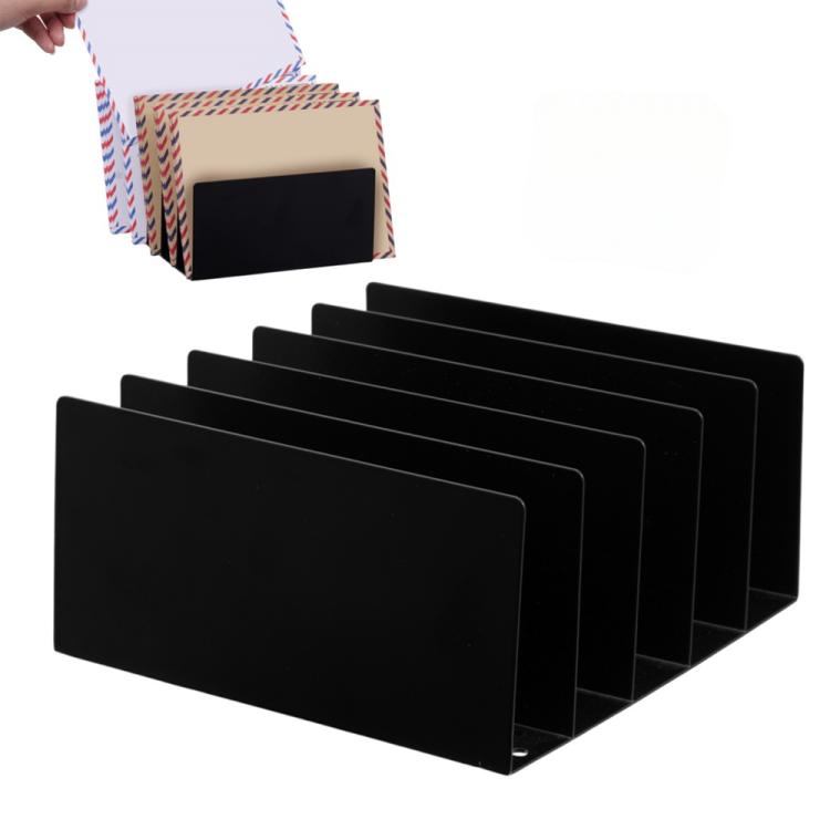 Blocco note a cinque scomparti in metallo, organizer da scrivania per buste e documenti, YH017
