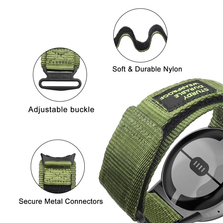 Cinturino per orologio xDfind con fibbia a strappo in nylon a sgancio rapido., For Google Pixel Watch 4 / 3 45mm, For Google Pixel Watch 4 / 3 / 2 / 1 41mm