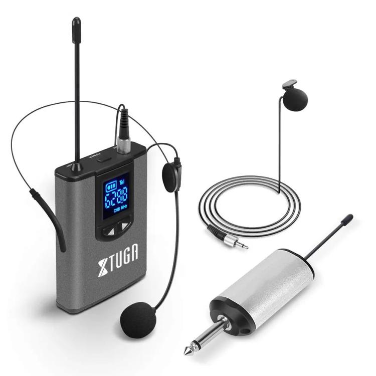 Microfono wireless UHF XTUGA A1 con trasmettitore da cintura