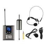 Microfono wireless UHF XTUGA A1 con trasmettitore da cintura
