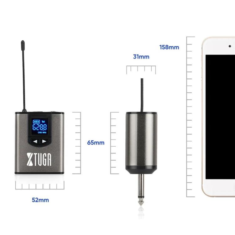 Microfono wireless UHF XTUGA A1 con trasmettitore da cintura