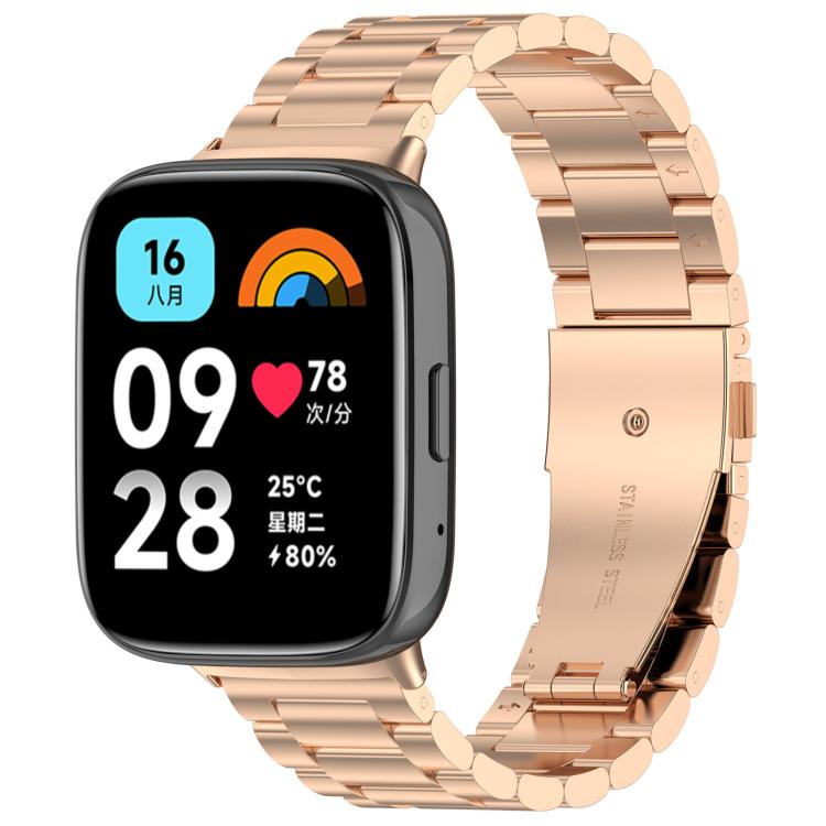 Cinturino per orologio in metallo a sgancio rapido xDfind con tre perline, For Xiaomi Band 10 Pro / 9 Pro / Redmi Watch 6, For Xiaomi Smart Band 10 / 9 / 8 NFC, For Xiaomi Redmi Watch 3 20mm