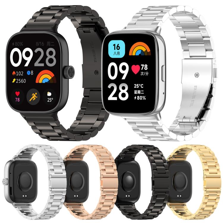 Cinturino per orologio in metallo a sgancio rapido xDfind con tre perline, For Xiaomi Band 10 Pro / 9 Pro / Redmi Watch 6, For Xiaomi Smart Band 10 / 9 / 8 NFC, For Xiaomi Redmi Watch 3 20mm