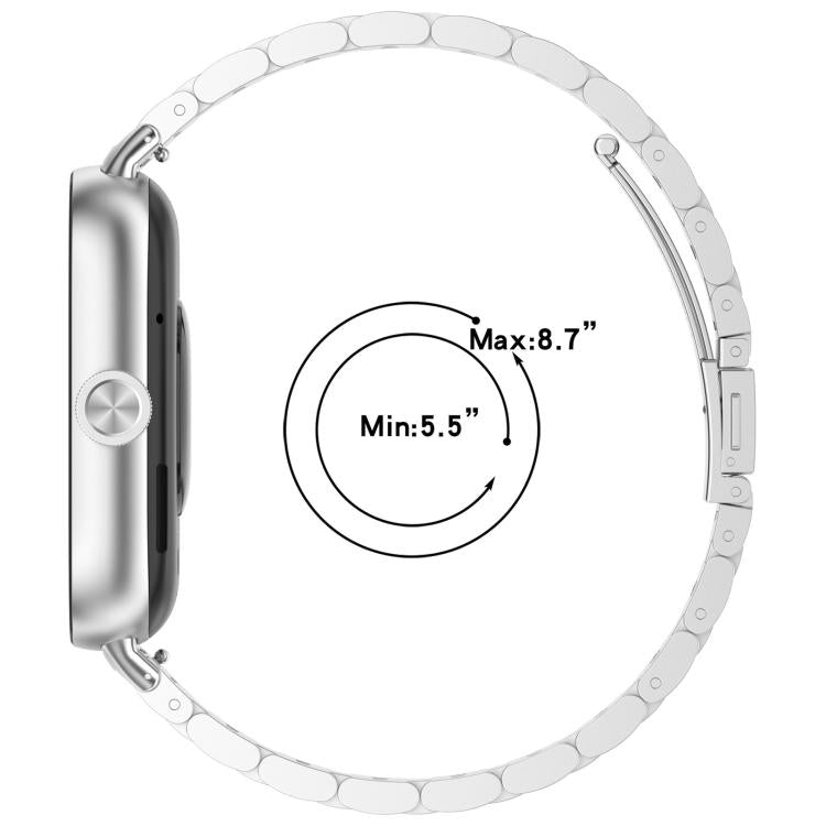 Cinturino per orologio in metallo a sgancio rapido xDfind con tre perline, For Xiaomi Band 10 Pro / 9 Pro / Redmi Watch 6, For Xiaomi Smart Band 10 / 9 / 8 NFC, For Xiaomi Redmi Watch 3 20mm