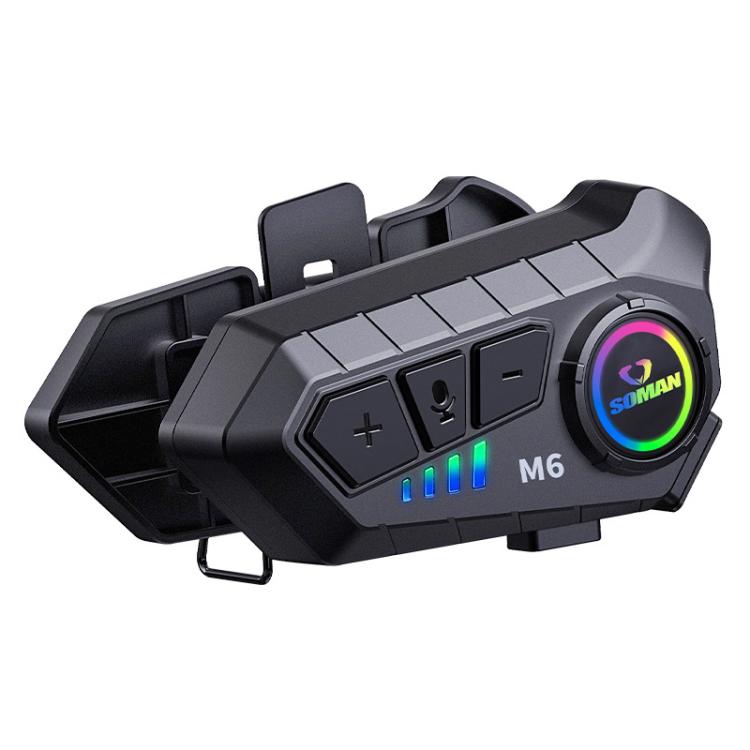 Cuffie Bluetooth con microfono stereo per casco da moto SOMAN, M6-Hard Mic, M6-Soft Mic