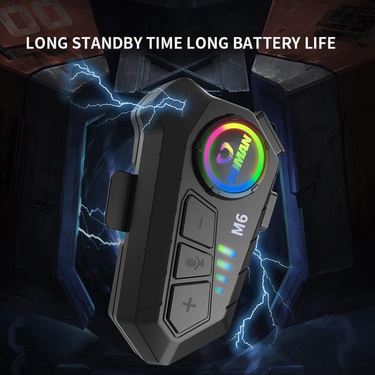 SOMAN Motorcycle Helmet Bluetooth Headset Stereo Voice Microphone, M6-Hard Mic, M6-Soft Mic