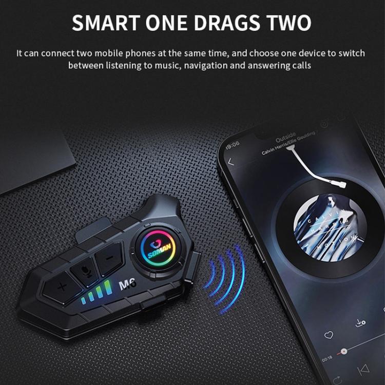 Cuffie Bluetooth per casco moto con microfono M6