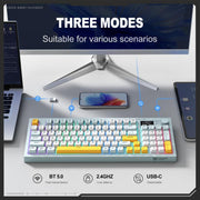 ONIKUMA G80 Bluetooth 2.4G Wired Silent Silver Membrane Keyboard