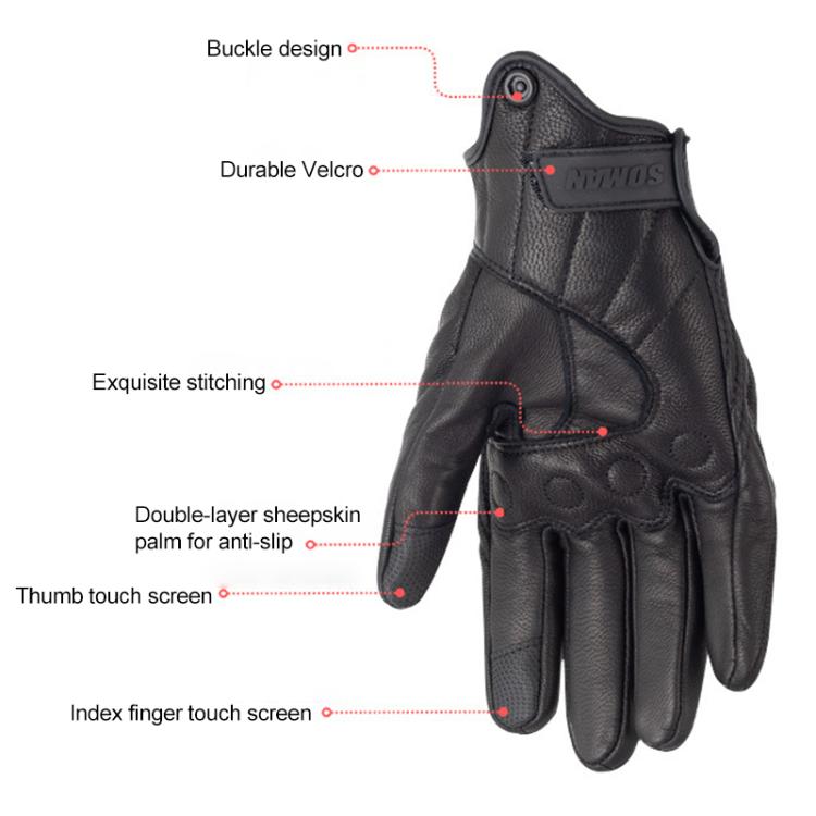Guanti moto in pelle di pecora con touch screen per fuoristrada