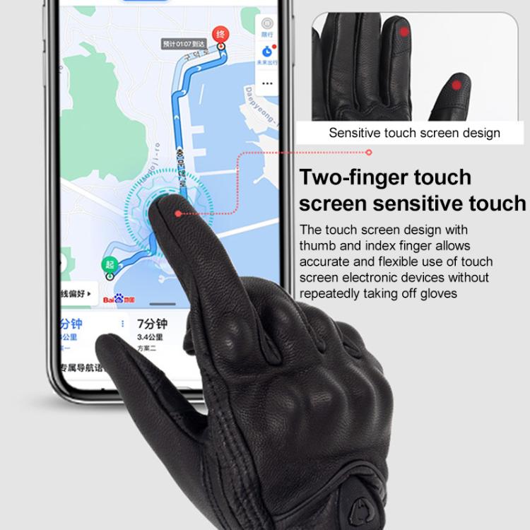 Guanti moto in pelle di pecora con touch screen per fuoristrada