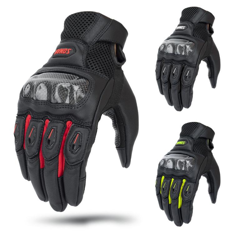 Guanti da moto SOMAN MG21 in pelle di pecora e fibra di carbonio, antiscivolo, ideali per fuoristrada., M, L, XL, XXL