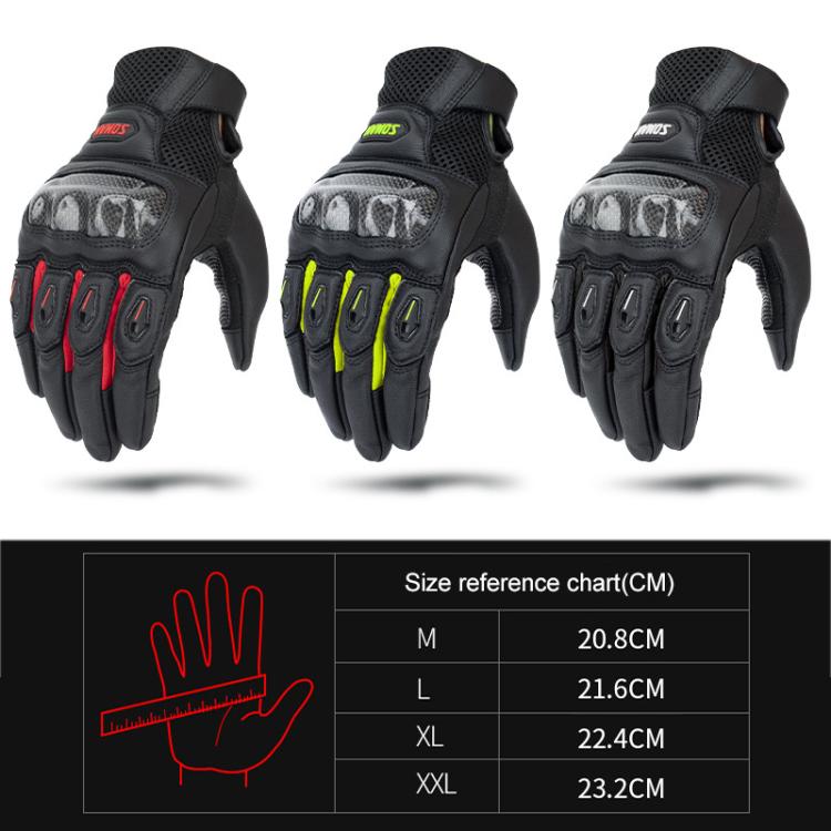Guanti da moto SOMAN MG21 in pelle di pecora e fibra di carbonio, antiscivolo, ideali per fuoristrada., M, L, XL, XXL