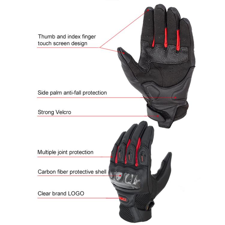 Guanti da moto SOMAN MG21 in pelle di pecora e fibra di carbonio, antiscivolo, ideali per fuoristrada., M, L, XL, XXL