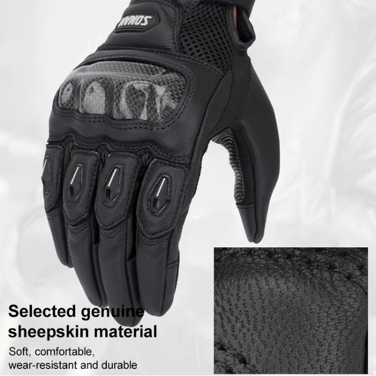 Guanti da moto SOMAN MG21 in pelle di pecora e fibra di carbonio, antiscivolo, ideali per fuoristrada., M, L, XL, XXL
