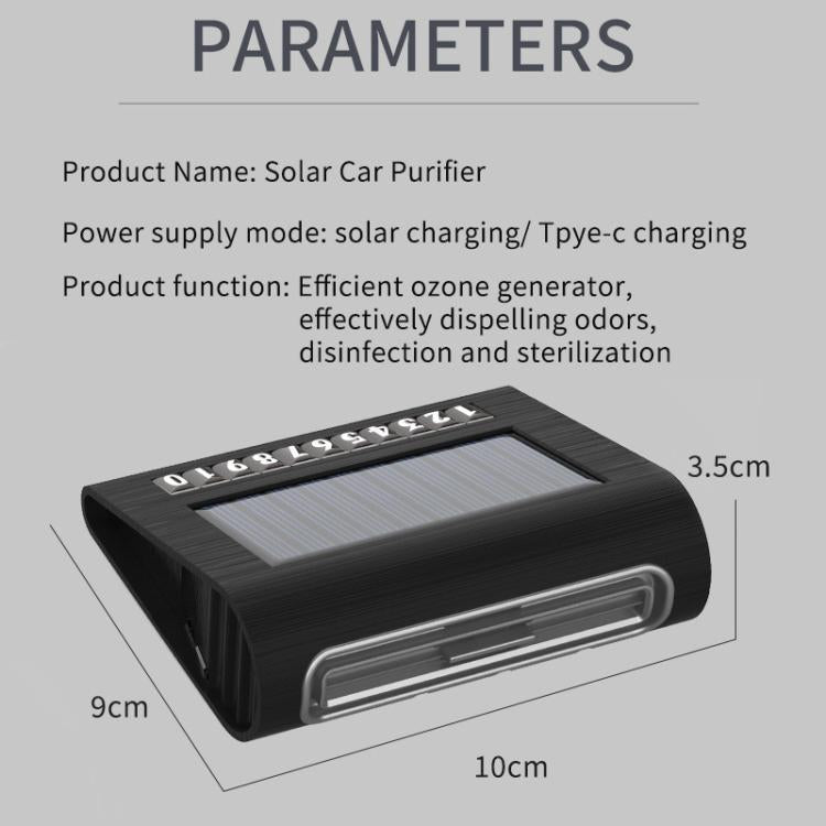 Purificatore d'aria per auto ad energia solare con portatarga, Solar Energy Air Purifier